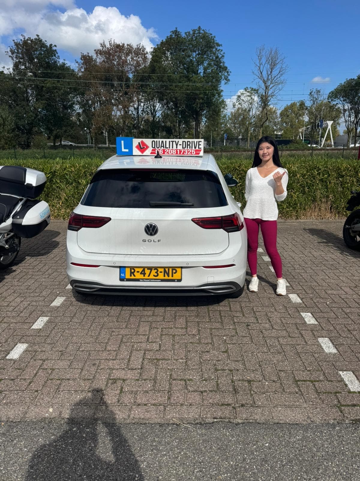 Geslaagde leerling rijbewijs bij Quality Drive